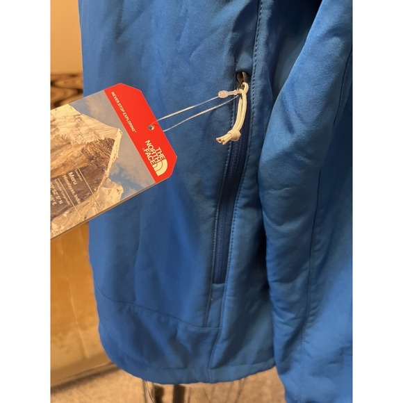 North Face New Women's Shell rock jacket Outdoor Blue Drawstring Bottom Sz L - Picture 3 of 9